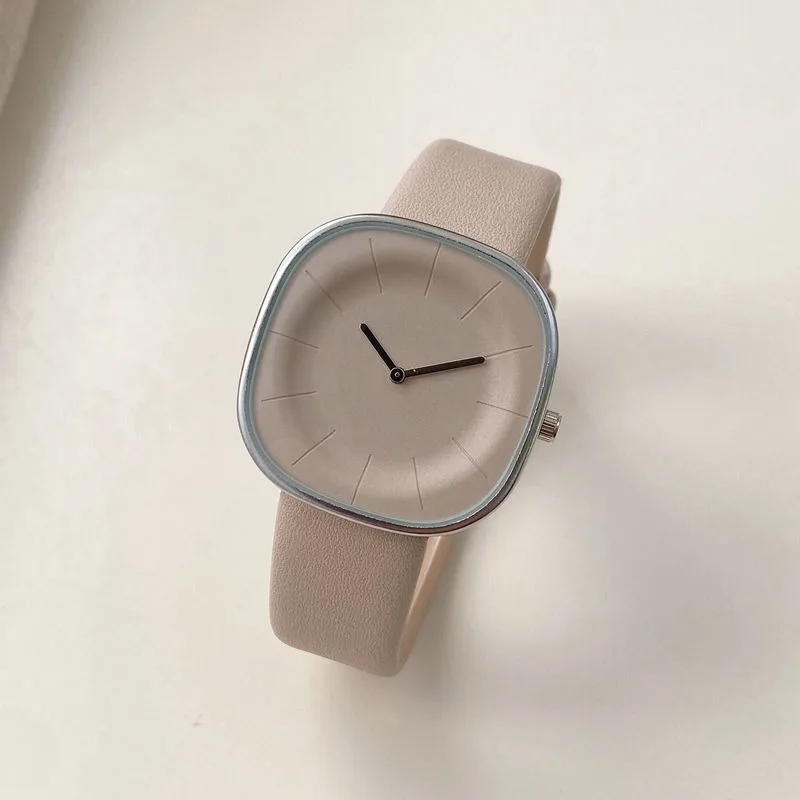 Reloj de pulsera cuadrado minimalista para mujer, diseño de nicho versátil, correa de cuero, reloj de cuarzo de alta gama, moda de lujo