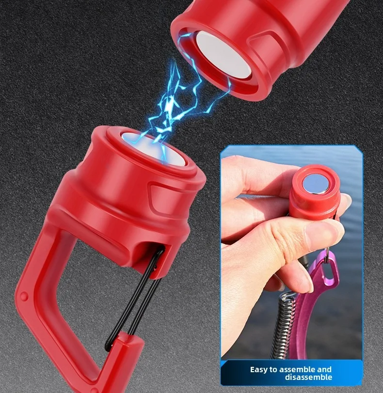 QAJTAO 1-4 Stück Magnetische Einziehbare Schnalle, Einziehbares Seil, Anti-Verlust-Hängeschnalle, Outdoor-Angelrucksack-Schlüsselanhänger – Detail 6