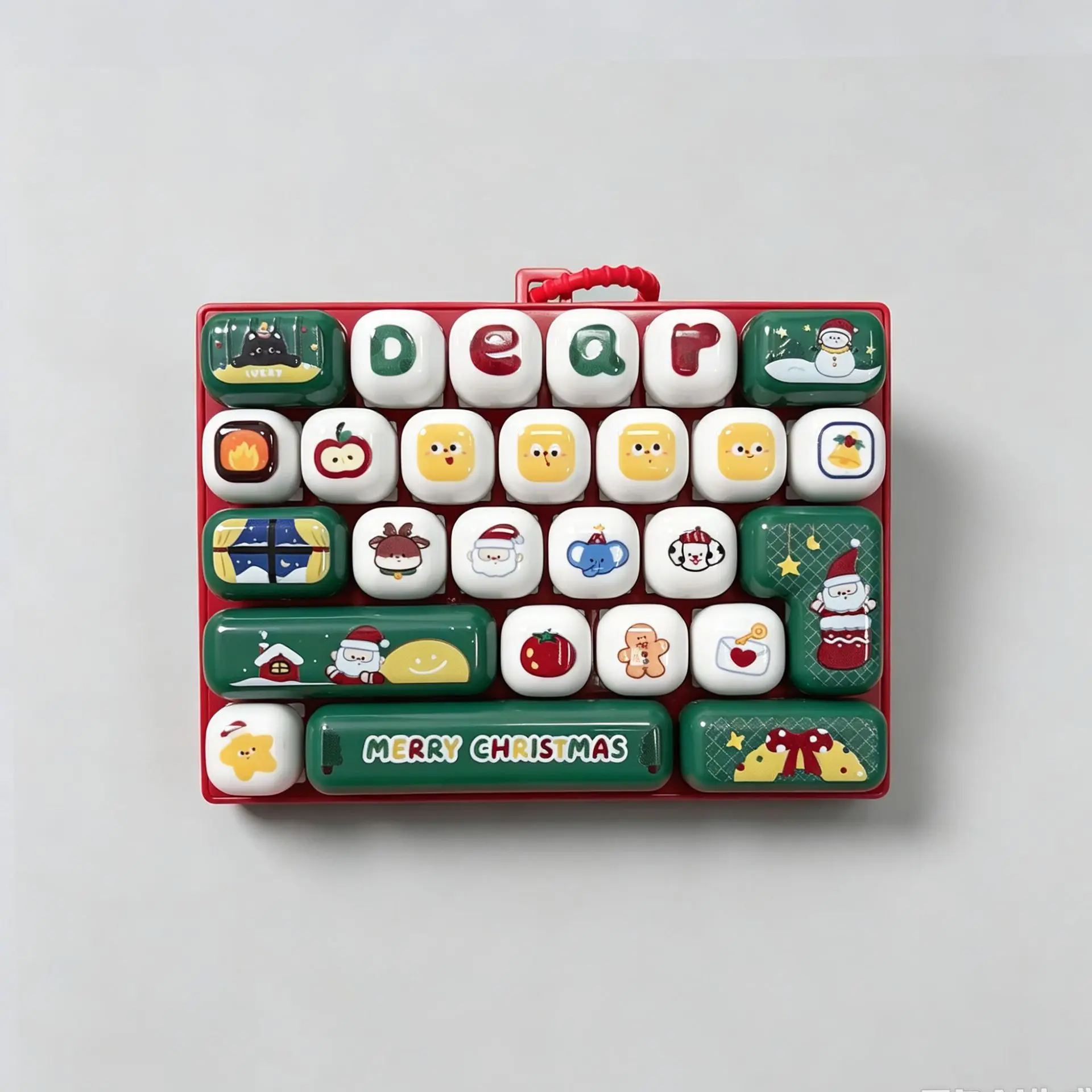Weihnachten 26 Tasten Fidget-Tastatur-Spielzeug Ornament Anpassbares Druckknopf-Stressabbau-Spielzeug Taschenanhänger Weihnachtsparty-Geschenk – Detail 6