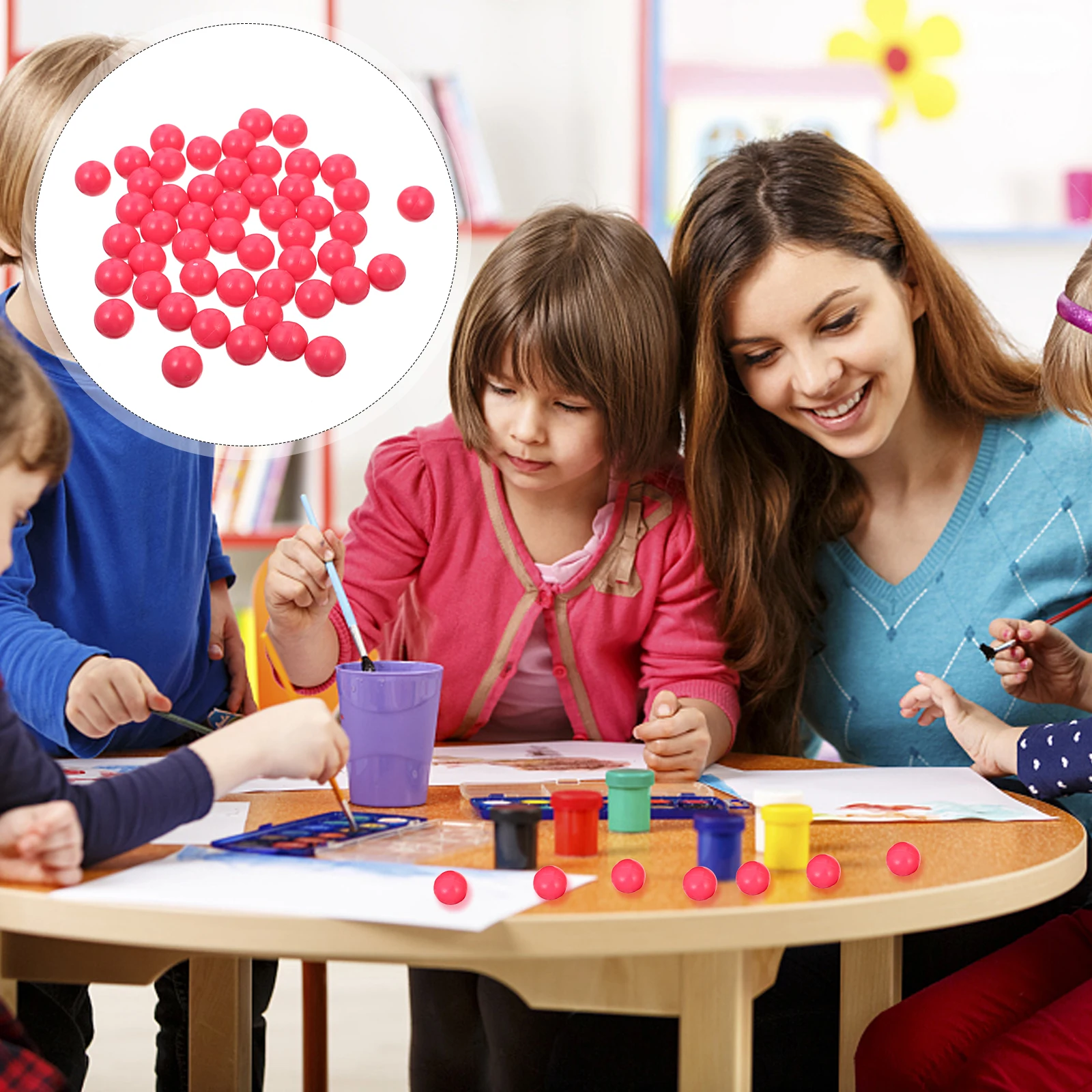 

50 Pcs Plastic Balls Probability Learning Toy Children Counting School Baseball