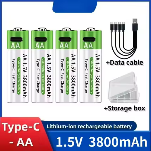 2025NEW Lithium-Ion Battery Type-C Rechargeable High-Capacity Battery AA&AAA Battery For remote control, mouse, electric toys - Image 7