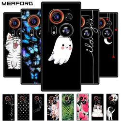Silicone Case For Tecno Phantom X2 Pro Cover AD9 Black Soft Back Cover Case for Phantom X2 AD8 Coque Cute Cat PhantomX2 X2Pro