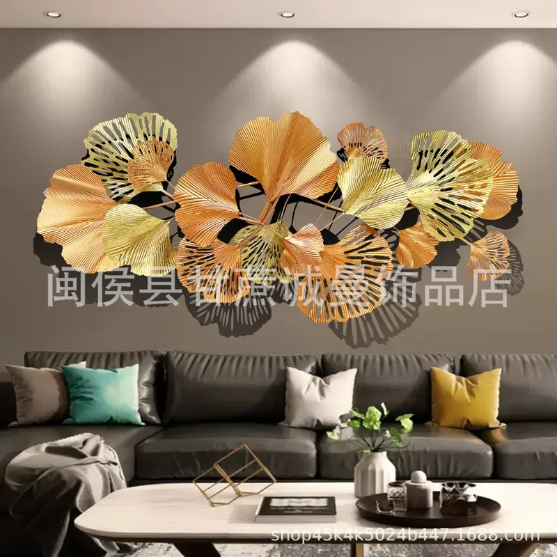 Modern Golden Leaves Wall Pendant Decoration for Living Room Simple Sofa Background Wall Art Home Decor