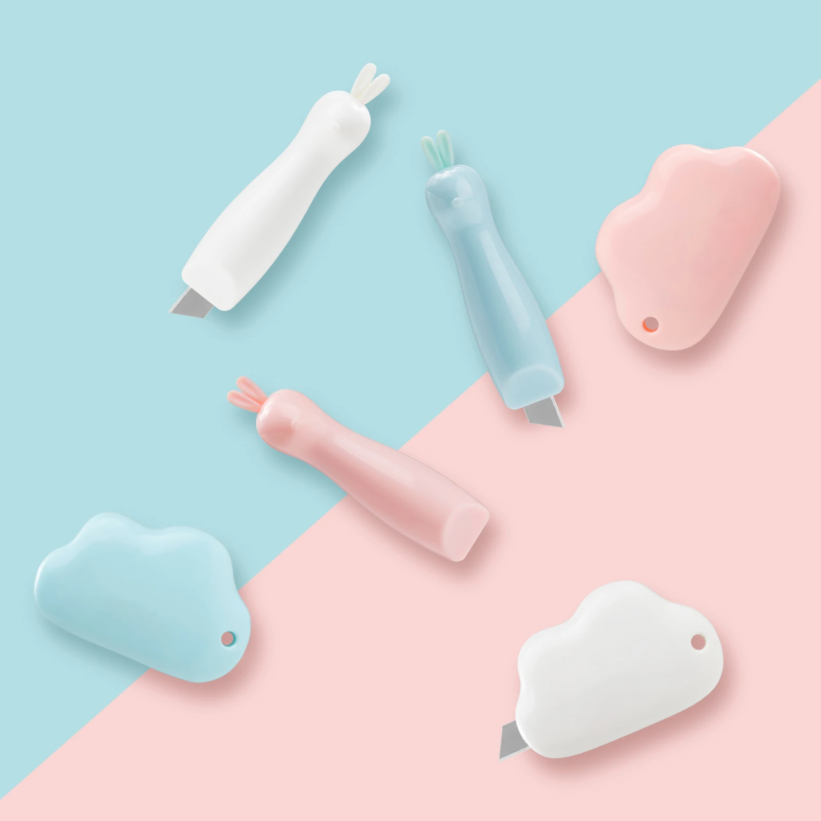 1pc Mini Portable Small Yunduo Utility Knife Children Adult Student Plastic Knife Express Knife Student Stationery