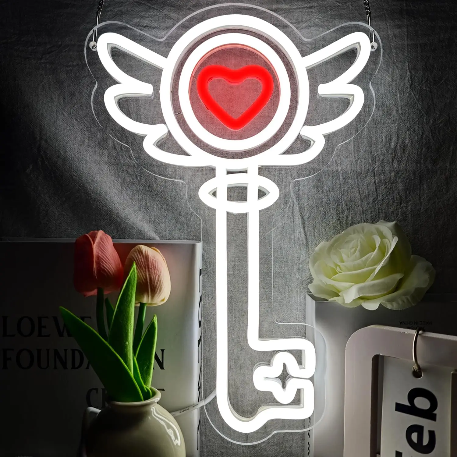 

Hazbin Hotel Key Neon Sign USB Powered LED Dimmable LED Neon Light for Hazbin Hotel Merch For Man Cave Bedroom Kid's Room Decor