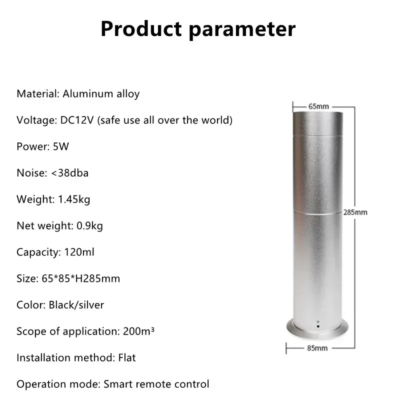 Difusor De Aroma De Liga De Alumínio Para Casa, Fragrância, Coluna De Metal, Distribuidor De Perfume Cheiro, Purificador De Ar, 120ml, Capacidade De Óleo Essencial