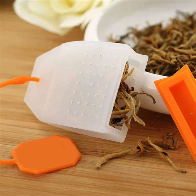 1pc Silicone Tea Infuser Bag Reusable Safe Loose Leaf Tea Bags Strainer Filter for Tea Drinker Utensils Kitchen Accessories