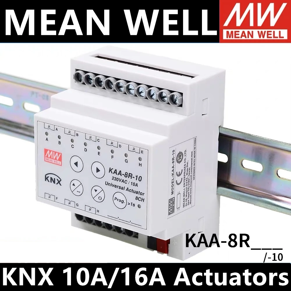 MEAN WELL KAA-8R KAA-8R-10-S Power Supply 8-channel 16A KNX Universal Actuator with High Quality Independent Locking Relay