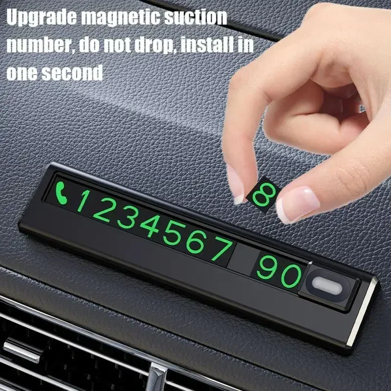 Universal Temporary Parking Card Stop Sign Telephone Number Plate Digital Luminous Phone Number Plate Car Temporary Sign