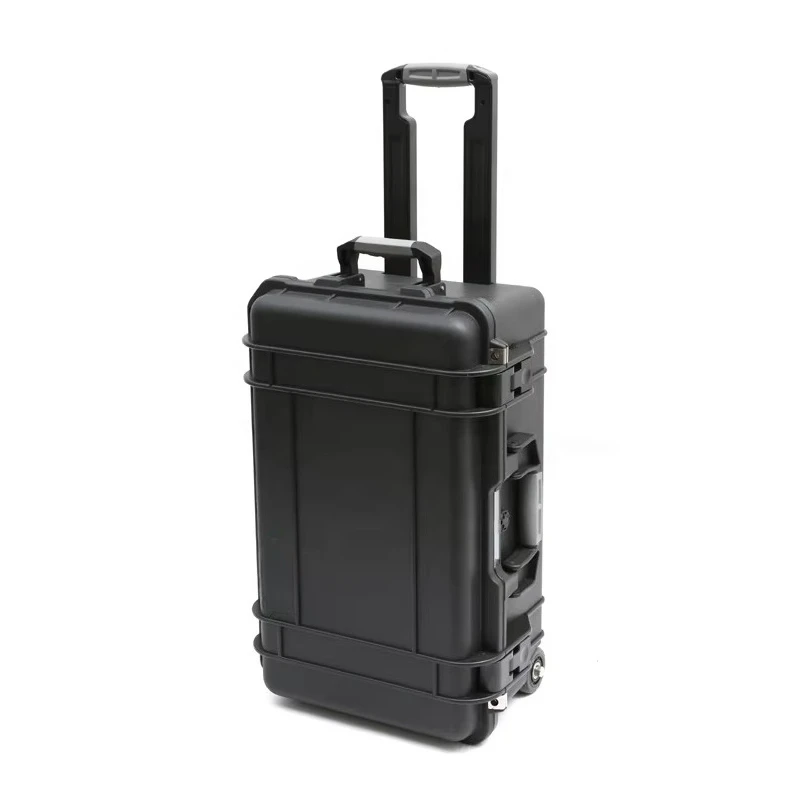 D5524  Ip67 Hard Tool Plastic Portable Waterproof Equipment Case Trolley Rolling Case With Wheels for Merchandise Protect