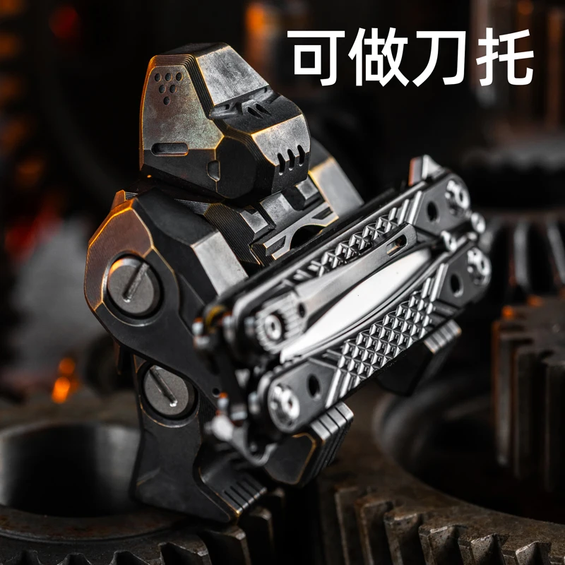 Scarlet 1.0 Robot Decoration Sharp Shark EDC Metal Small Toy Decompression Trendy Play Knife Holder