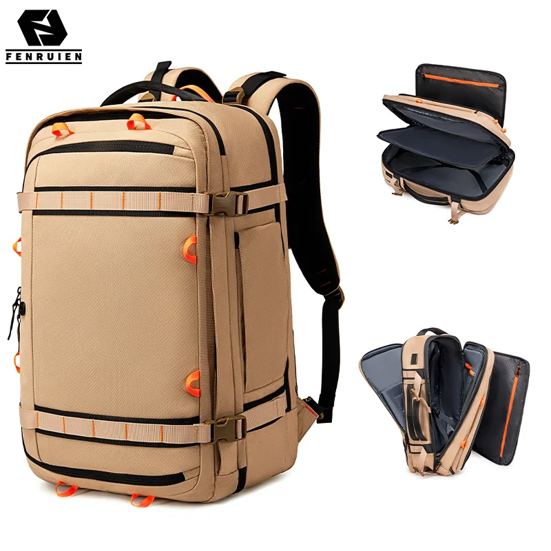 FENRUIEN Men's Large Expandable Travel Backpack - Versatile Hiking Bag, Airline-Approved Carry-On, 17.3 Inch Laptop Backpack