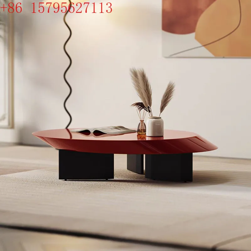 

Italian new oval coffee table simple small apartment creative living room coffee table designer suspended flying saucer coffee