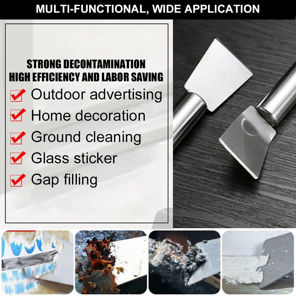 Multifunctional Stainless Steel Kitchen Cleaning Scraper Ice Thawing Scraper Oil Stain Remover Kitchen Cleaning Tool