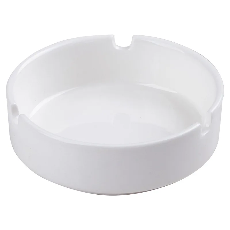 Ashtray Hotel restaurant hotel office household simple round ceramic ashtray white small windproof ashtray desk decoration