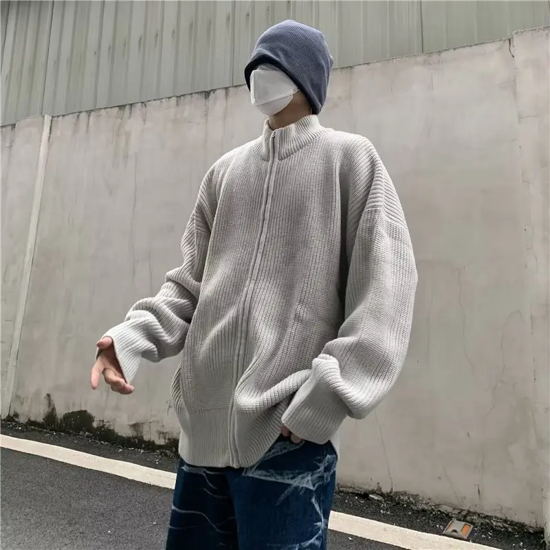 

Осенний большой размер 300, цветной открытый кардиган, свитер, мужской гонконгский свитер, ленивый вязаный круглый повседневный свитер для пар...