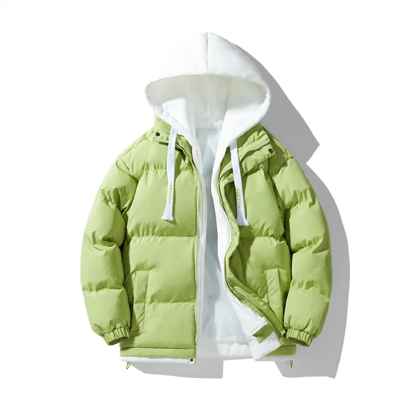 Men's Outdoor Hiking Camping Windproof Cold Proof Warm Thick Cotton Clothing Fashionable Trendy Sports Leisure Hooded Jacket