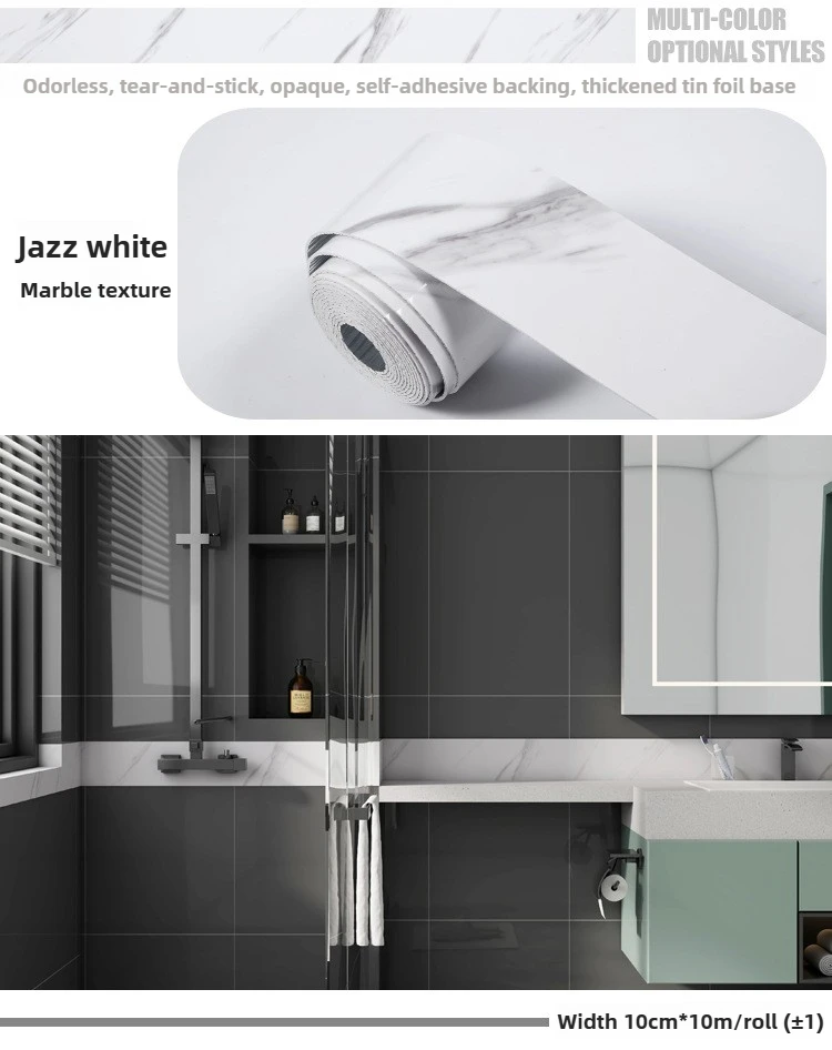 10M Length 10CM Width Self-Adhesive Crown Molding - PVC Thickened Marble Wood Trim for Ceiling Floor Transition,DIY Home Upgrade