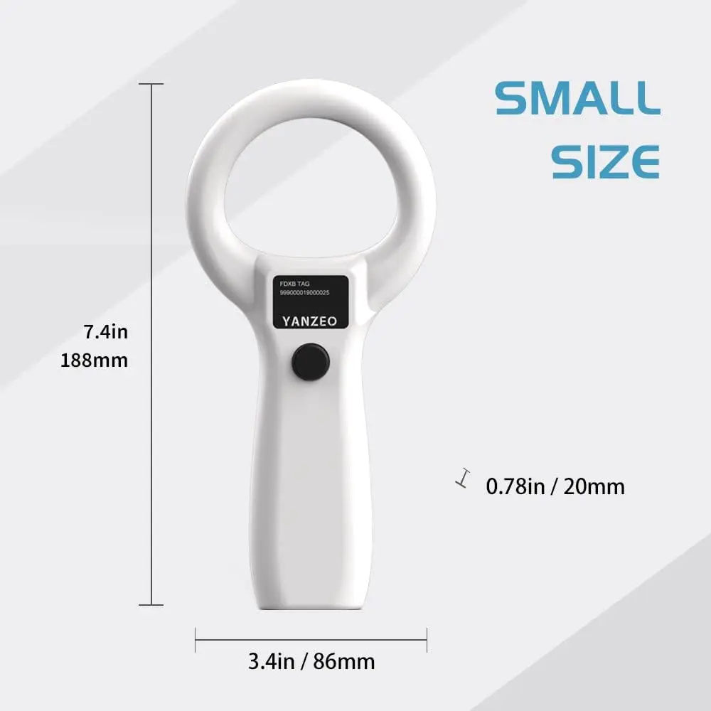 Pet 134.2kHz RFID EMID Animal Handheld Microchip Reader, Portable Pet ID Scanner Rechargeable