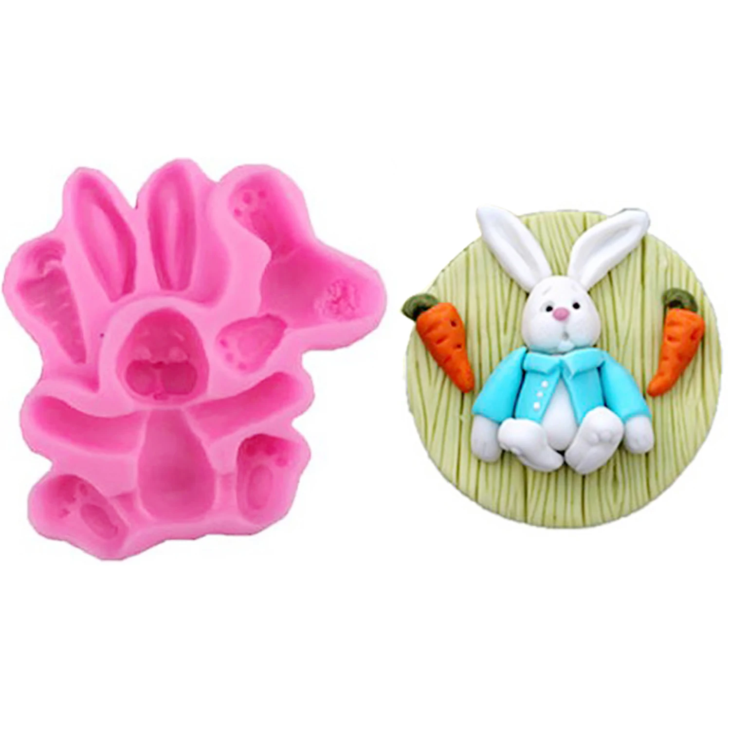 Easter Bunny Fondant Silicone Mold Rabbit Shape for Cake Decorating Epoxy Resin DIY Art Craft Supplies