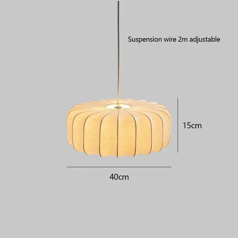 Retro Design Silk LED Pendant Light Suitable for Dining Study Rooms Bedrooms Office Desks Chandelier Decorative Homes Bright