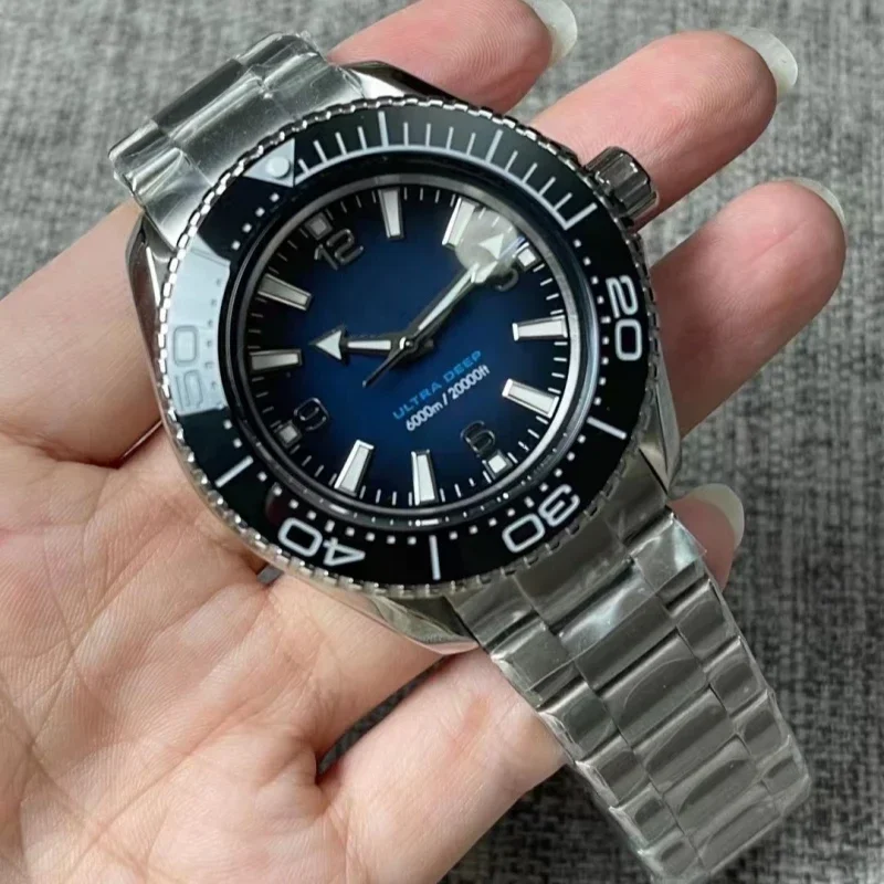 45 مللي متر للرجال 904l الفولاذ المقاوم للصدأ التلقائي الميكانيكية السيراميك ساعة حلقة ساعات عالية الجودة #2