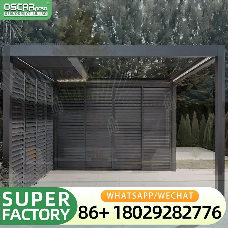 6X6M Waterproof Markise Plastic Wood Pergola for Garden Patio Backyard pergola