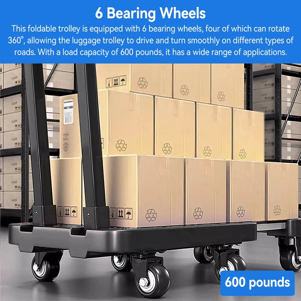 عربات اليد عربات قابل للسحب صغيرة قابلة للطي عربة نقل مسطحة 600 جنيه المحمولة عربة البضائع اليدوية أداة التعامل مع المواد