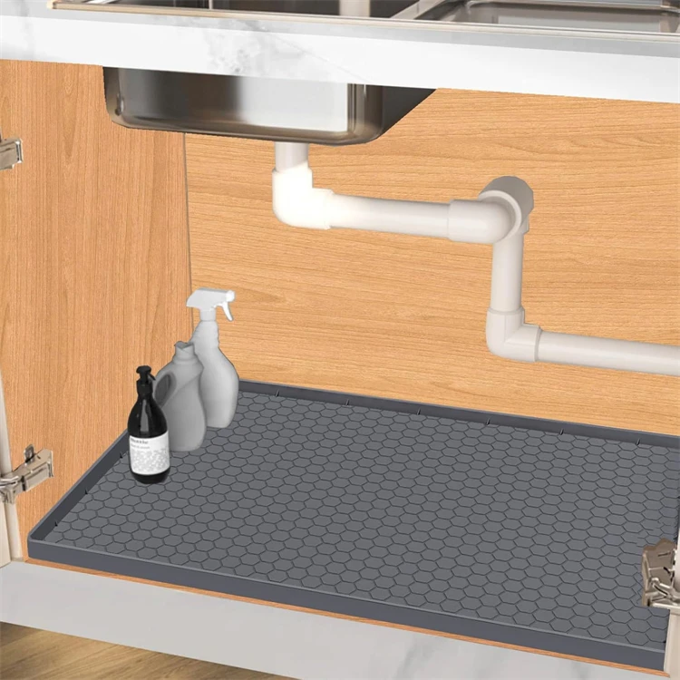 LMETJMA Wasserdichte Unterbau-Schutzmatte aus Silikon für Bad und Küche, Schrank-Schutzunterlage, leicht zu reinigen, Badezimmerwanne – Detail 3