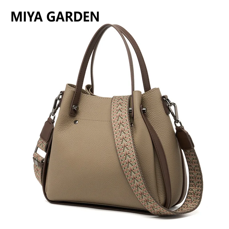 

MIYA GARDEN Women's Handbag 2024 New Head Layer Cowhide Women's Bag Advanced Texture Fashion Hundred Ladies Leather Shoulder Bag