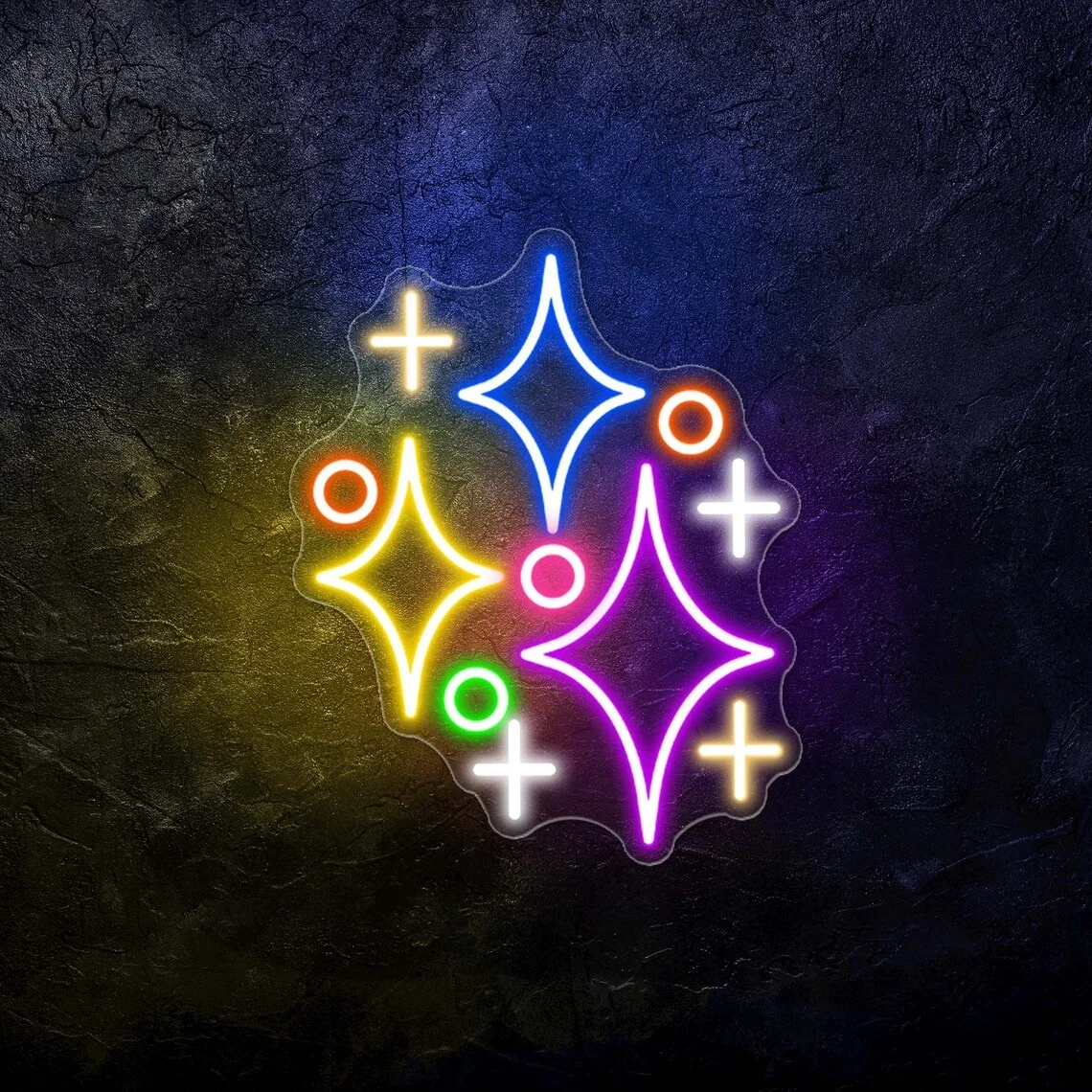 

Блестящие звезды неоновая вывеска комната настенный светильник Декор мерцающие звезды вывеска свет на заказ неоновая вывеска