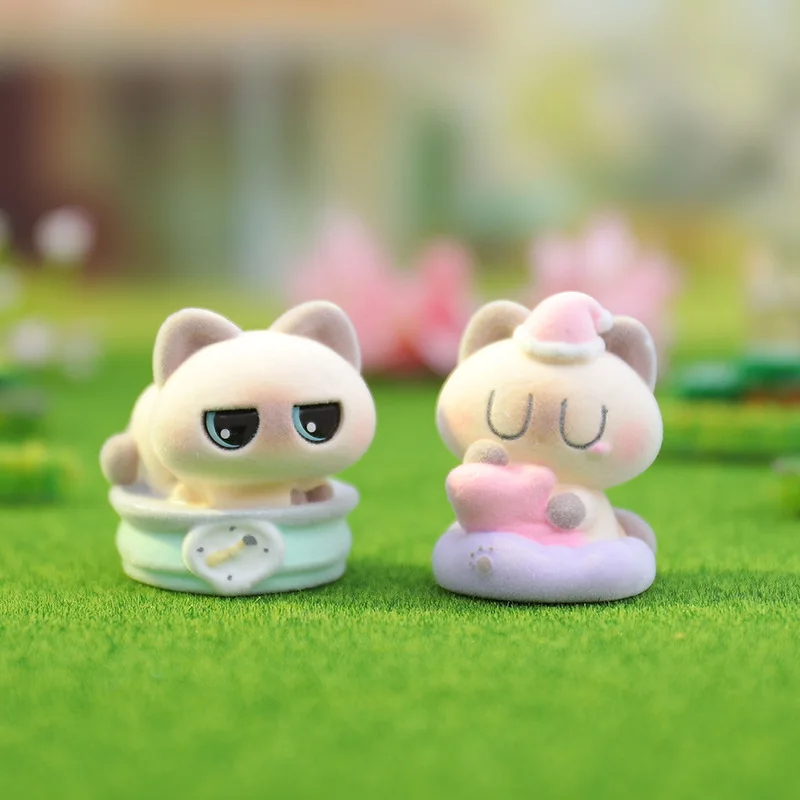New Little Siam Blind Box Cat Figure Toy Desktop Ornament Mystery Guess Bags Animal Figure Toys Birthday Christmas Gift