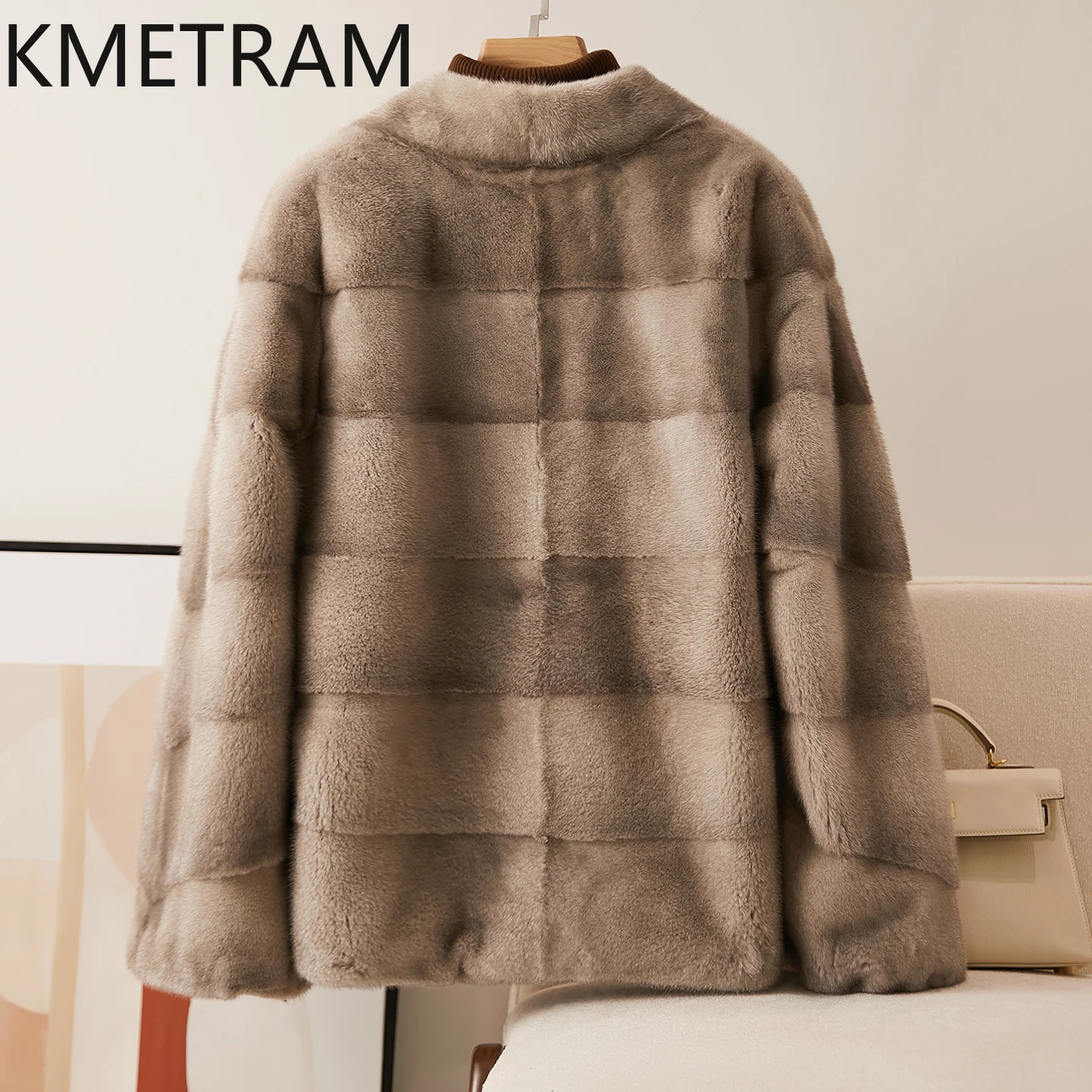 KMETRAM 100% vêtements de fourrure de vison pour femme col en v manteau de fourrure véritable vêtements d'hiver courts 2025 nouveau dans les vêtements d'extérieur manteaux hiver femme