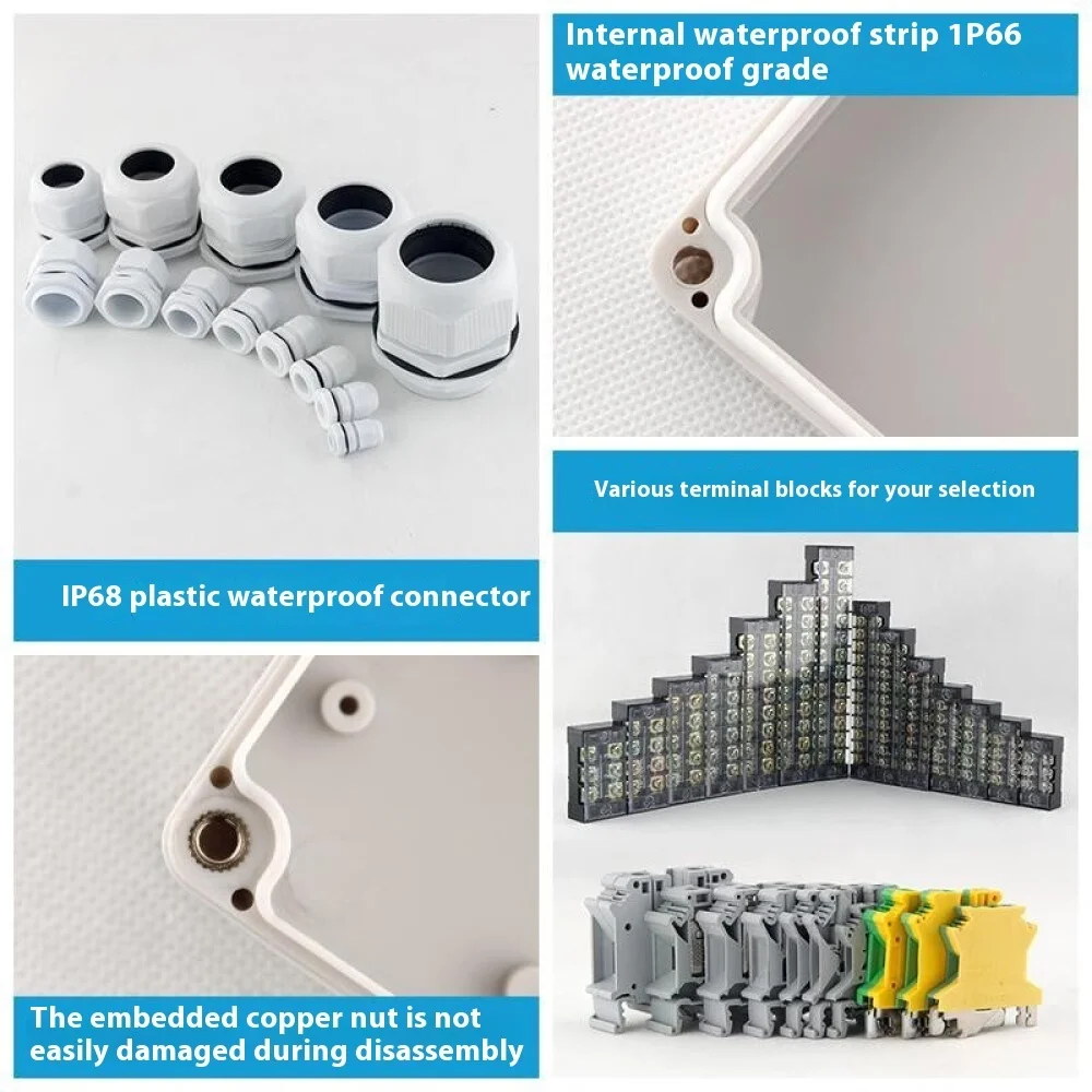 Pre-installed Electrical Junction Box IP65 Waterproof Wire Connection Box With TB Terminal Blocks Cable Joints Support DIY