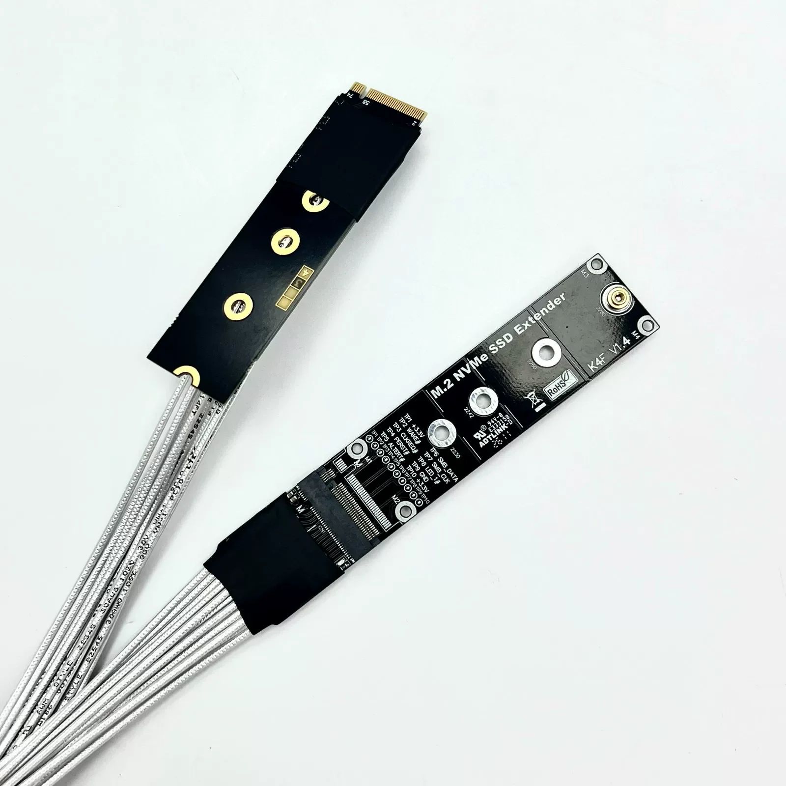 M.2 NVMe SSD Extension Cable Solid Drive Riser Card M.2 To PCIE 5.0 Gen5 Heat-Resistant Wire 5-100CM Bending Lossless For Drones