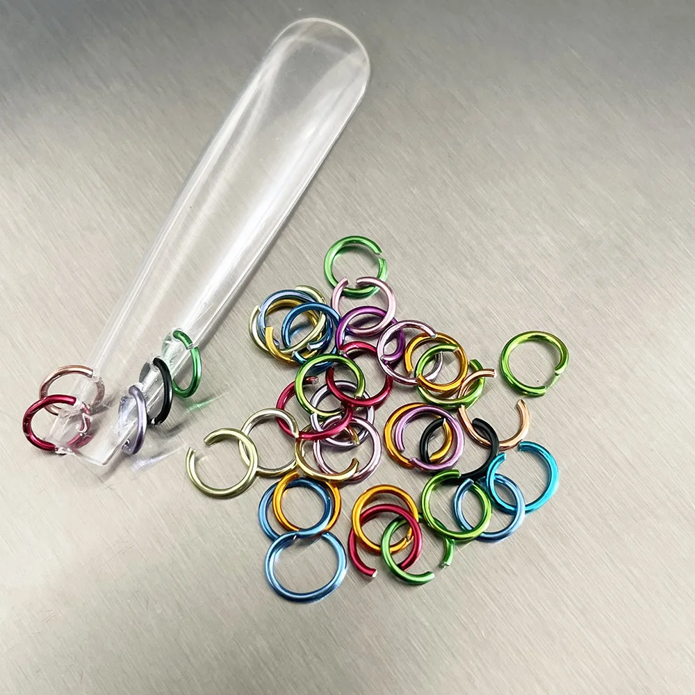 100 stks Colorpunk Nail Piercing Ringen S/L Diverse Mix Aangesloten Cirkel Metalen Bedels Cool Girl DIY Dangle Zilveren Loop Ring 404art