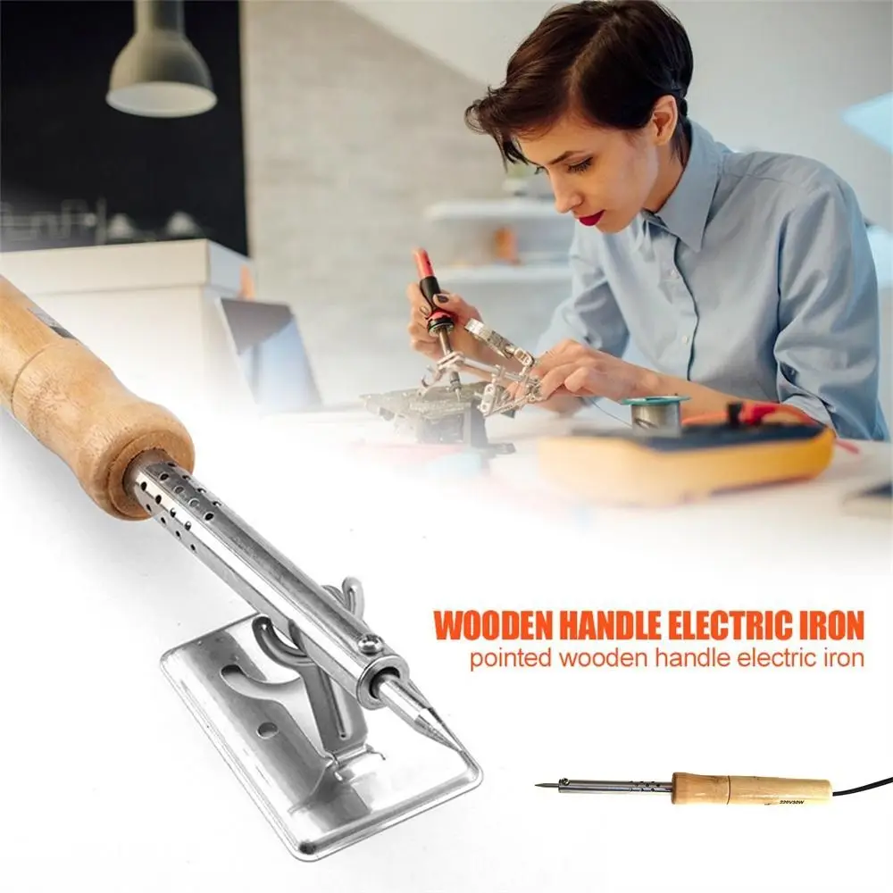 مكواة لحام كهربائية بمقبض خشبي ، محطة إعادة صياغة ، درجة حرارة قابلة للتعديل ، طرف مدبب ، 30 واط ، 40 واط ، 60 واط ، 80 واط ،