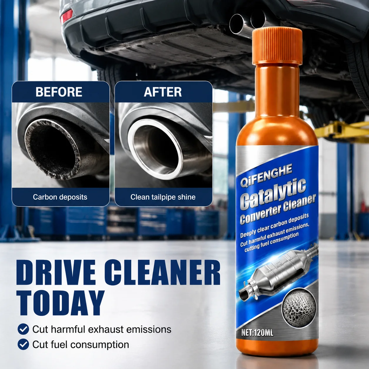 Catalytic Converter Cleaner Deep Clean Carbon Deposits Unclog Exhaust Reduce Emissions Restore Engine Flow Improve Fuel Economy