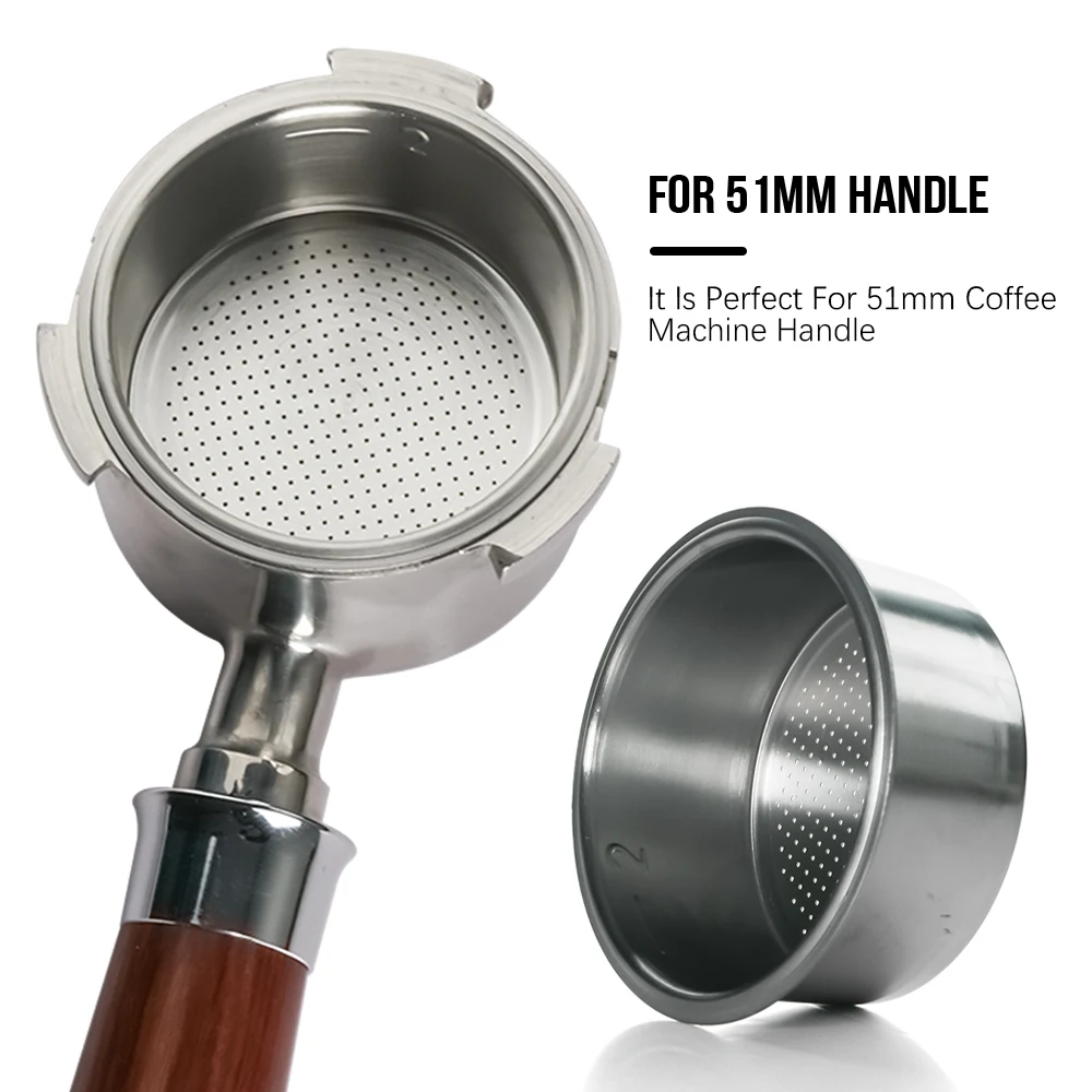 Panier de filtre à café de remplacement en acier inoxydable, 51MM, pour Delonghi, porte-filtre sans fond, expresso, bons accessoires, outil Barista  15