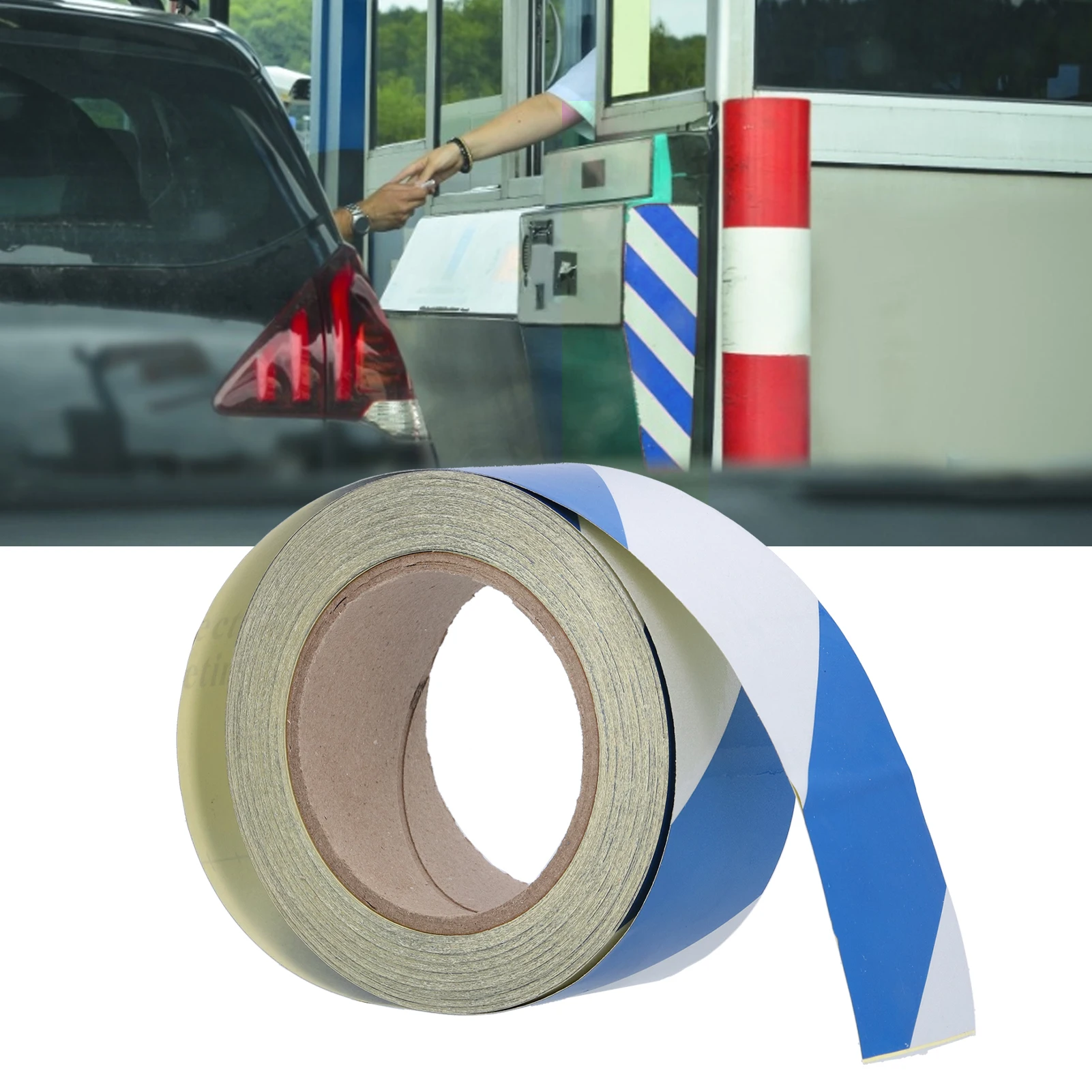 ZK40 5cmx30m Reflective Safety Warning Tape Blue White Striped Hazard Marking Tape Safety Strips