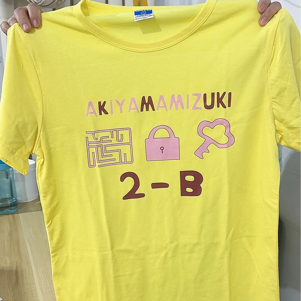 女性のための半袖アニメTシャツ,女の子の服,トップユニフォーム,コスプレ衣装,世界,秋山,美月,カラフルなステージのプロジェクト