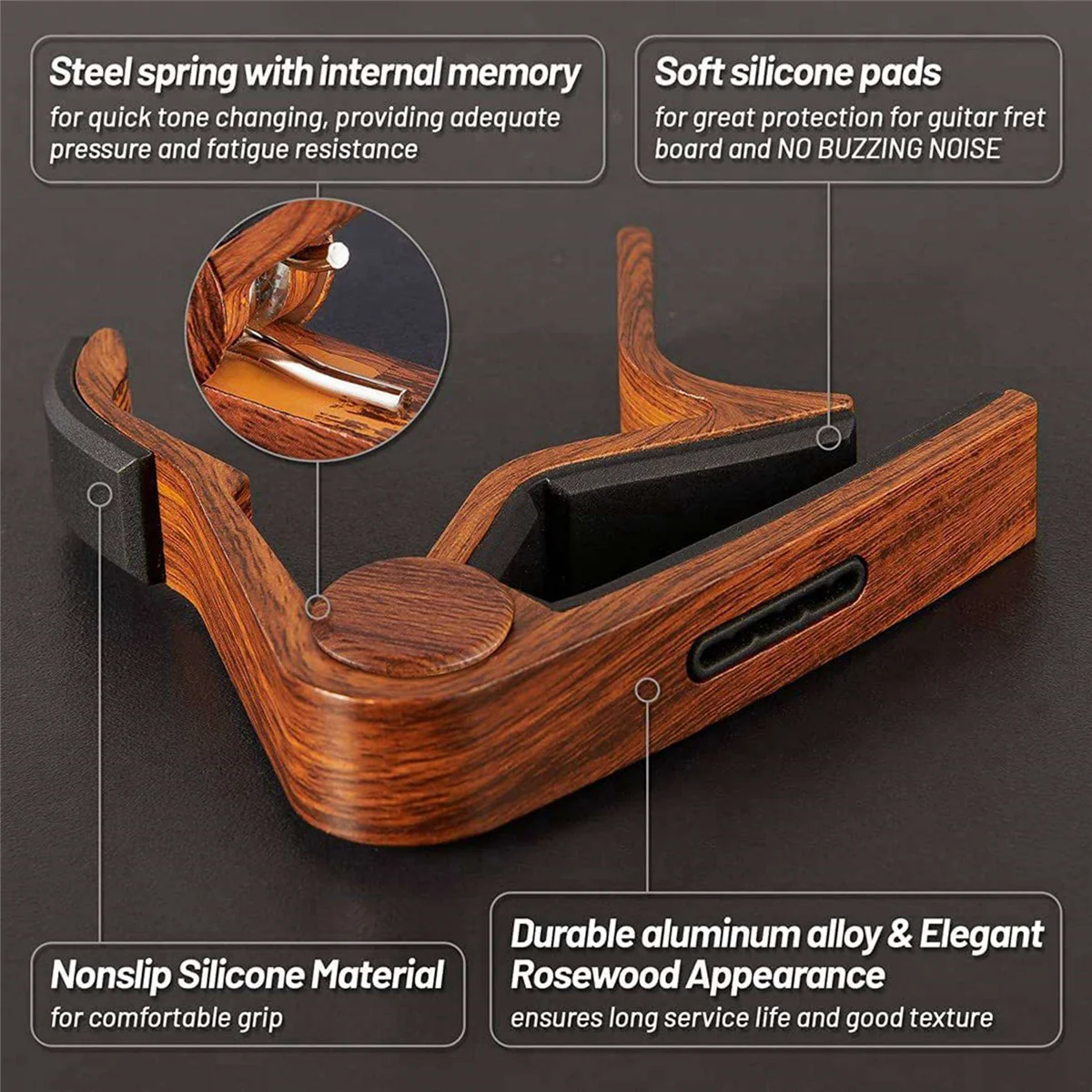 كابو جيتار A71P 2X مع حامل اختيار و8 اختيارات جيتار للجيتار الكهربائي الصوتي القيثارة مندولين البانجو #2