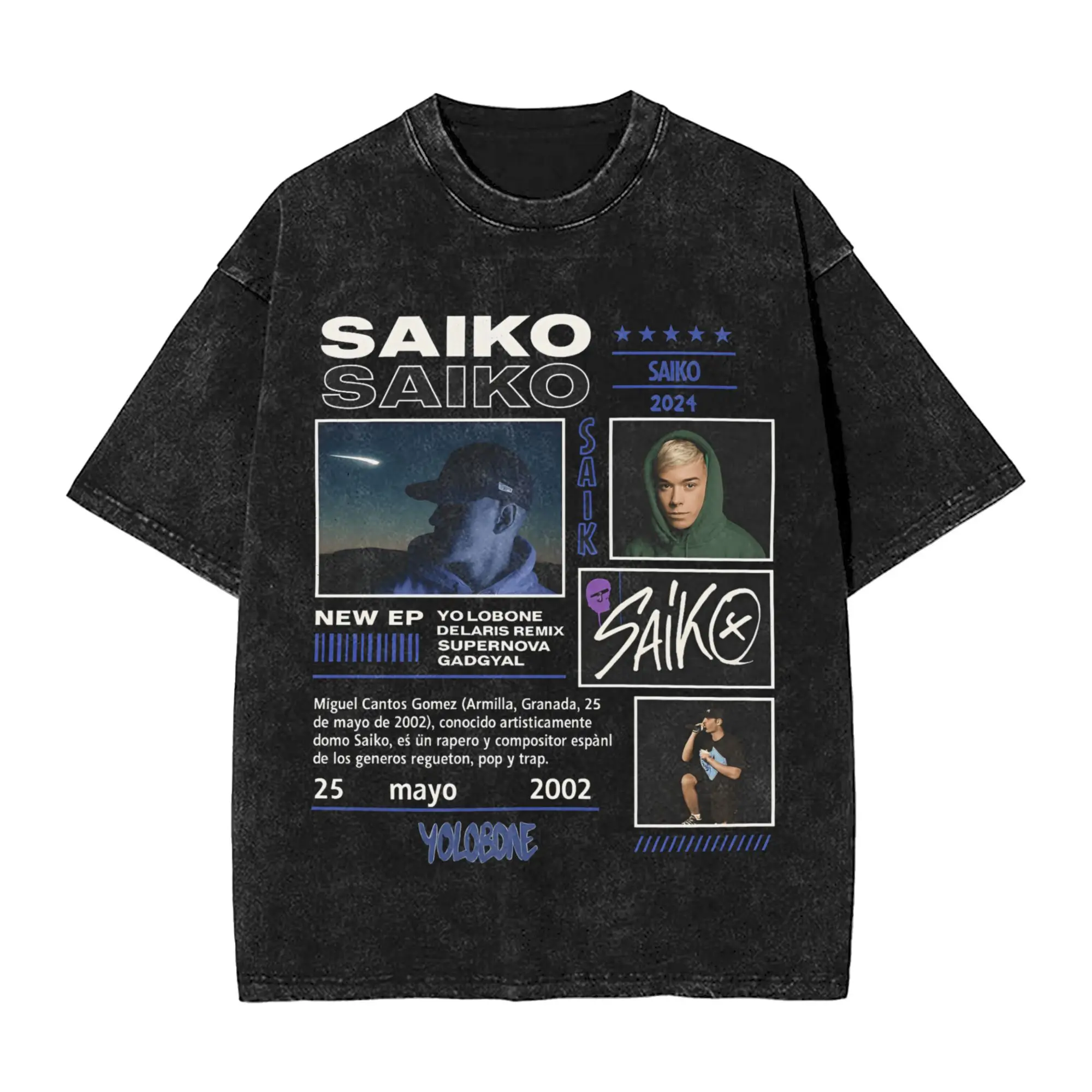 

Men's T Shirt Rapper Washed T Shirts Fashion POL ARIS Tour 2025 Summer Tees Aesthetic Print Cotton Clothing Birthday Gift