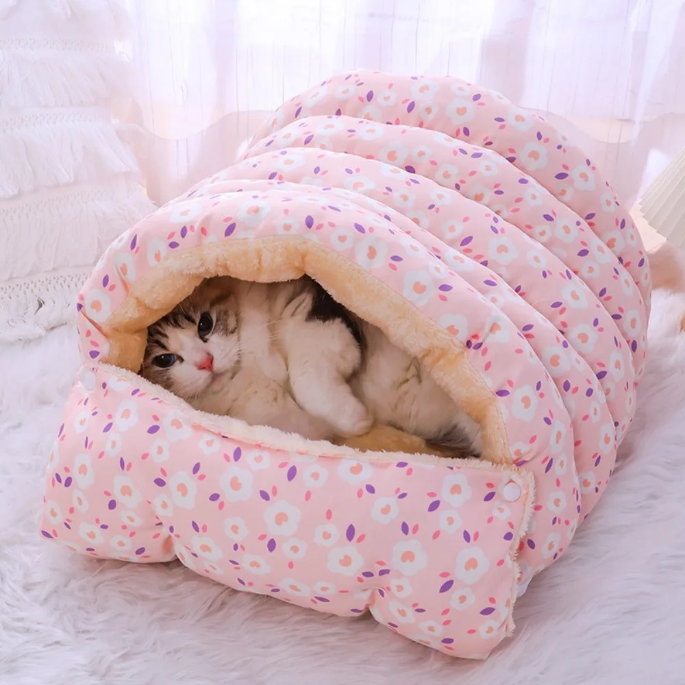 New Comfortable Pet Snuggle Sack Cat Sleeping Bag Fleece Cotton Winter Warm Bed Dogs Cats Pet Supplies Cat Bed Cave Gifts
