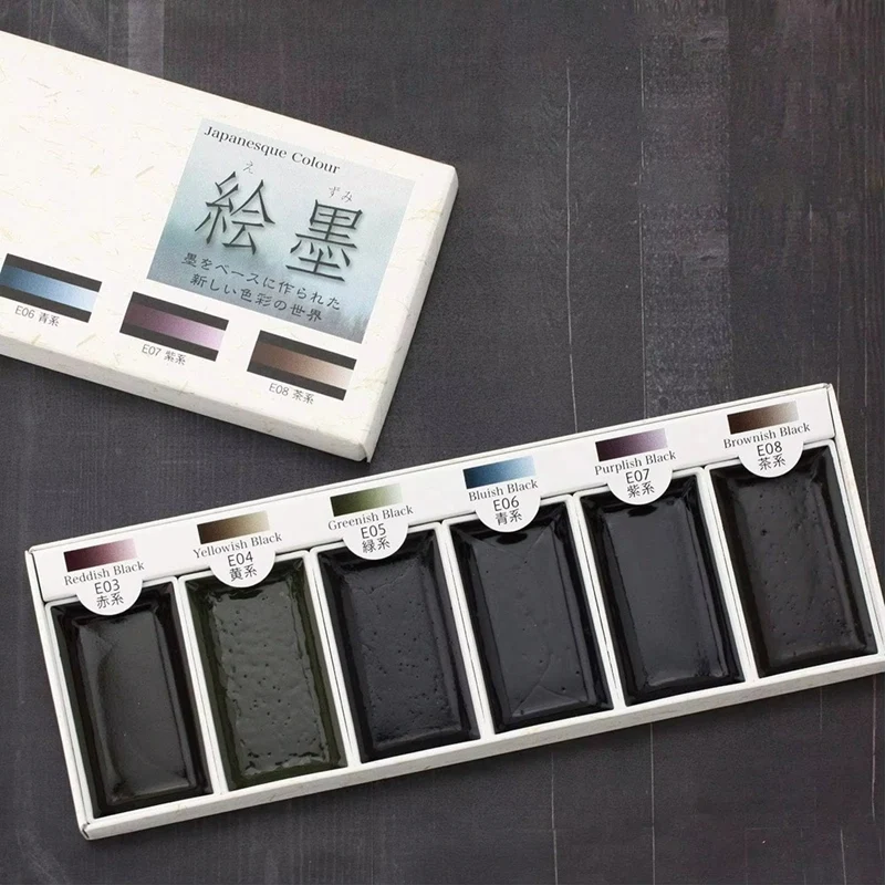 Janpan Watercolor Solid Ink Ink 6 Color Set, Professional-Quality for Artists and Crafters,for Adult A [33A HomePro]