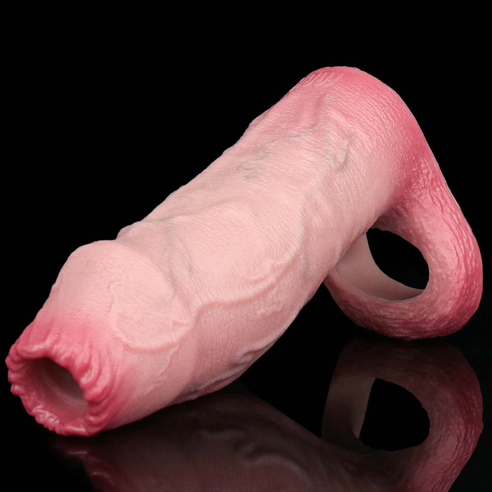 SXXY Soft Skin-Like Penis Sleeve насадка на член Lifelike Hollow Dildo Sheath Sex Toy For Men Delay Ejaculation Couple's Sex Toy - view 6