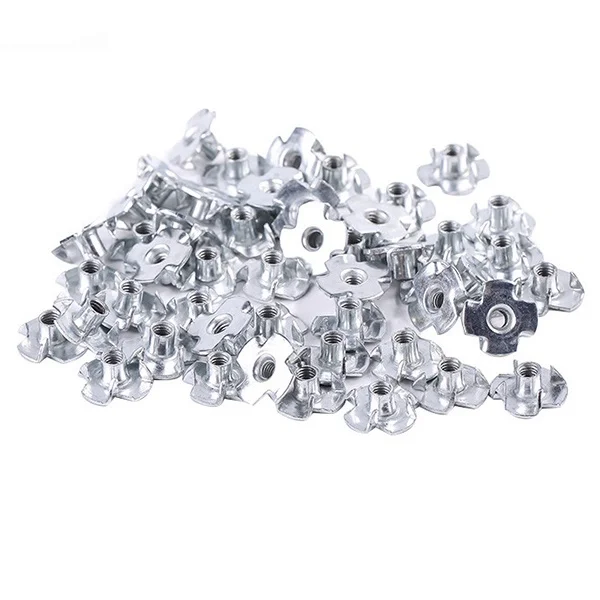 80PCS/245PCS M3 M4 M5 M6 M8 Zinc Plated Four Claws Nut Blind Inserts Nut for Wood Furniture