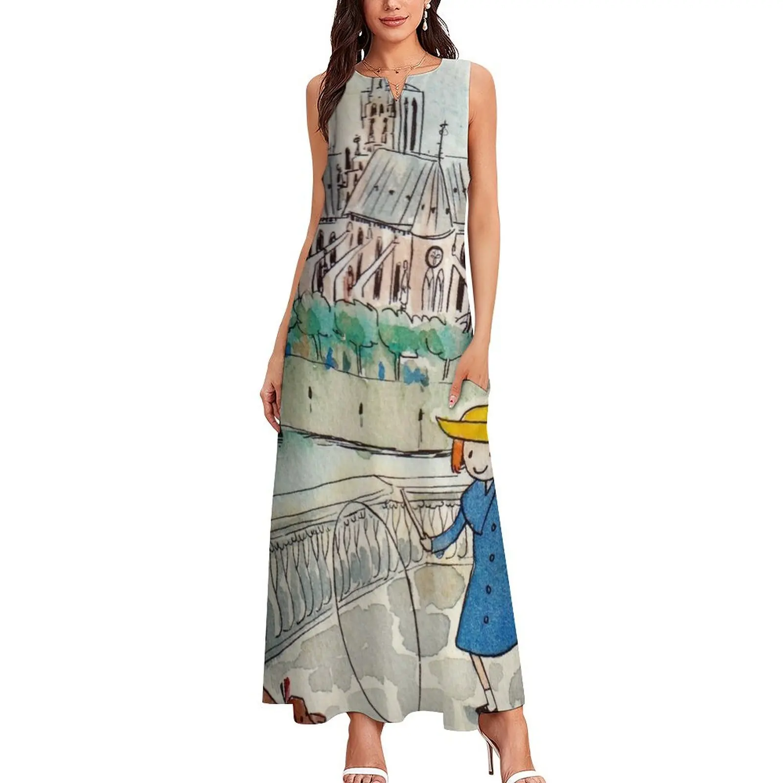 Madeline Paris Watercolor Long Dress ladies dresses for women 2025 Women's skirt Dress