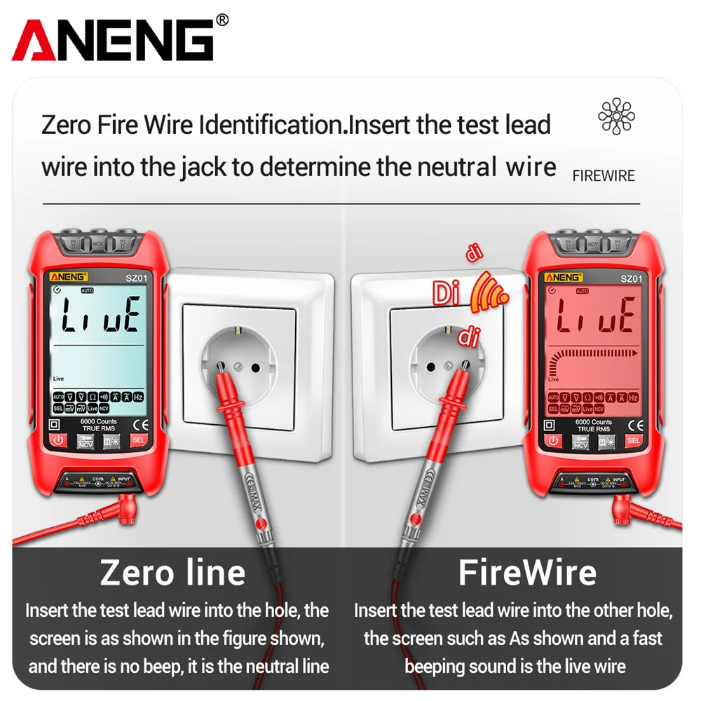 ANENG SZ01 6000 Count Digital Professional Multimeter Electric Capacitance Meter AC/DC Current Voltage Tester Electrician Tools