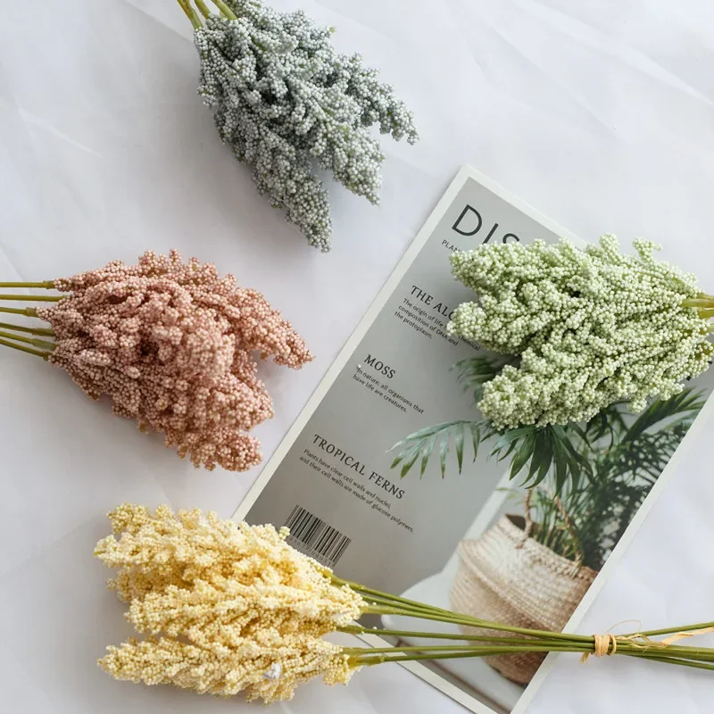 Paquete de plantas al por mayor, lavanda, flor Artificial barata, decoración de pared, Material de ramo, jarrones artesanales manuales para fiesta de boda en casa